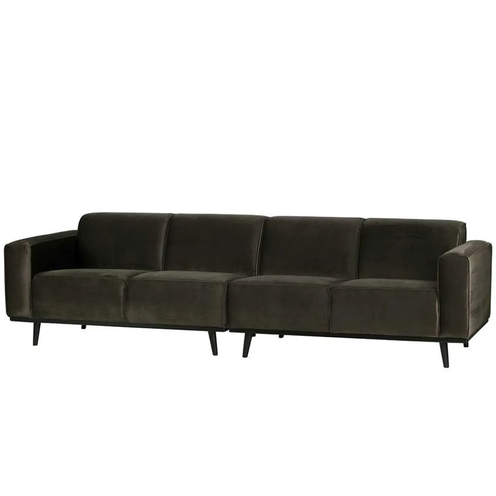 Wohnen Sofas<Retro Samt Sofa in Dunkelgrün Italiano mit 280cm