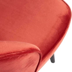 Wohnen Sessel<Retro Samtsessel in Rot & Schwarz - Dumarkus