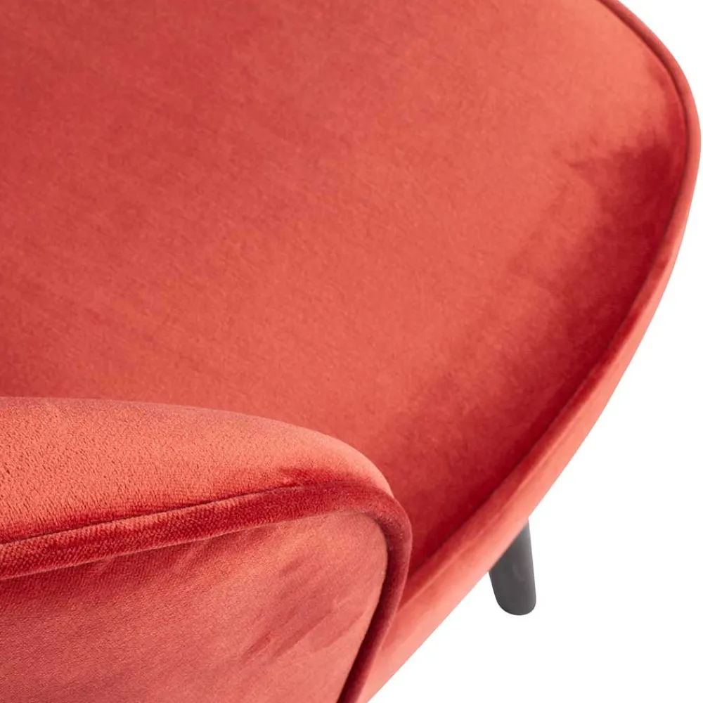 Wohnen Sessel<Retro Samtsessel in Rot & Schwarz - Dumarkus