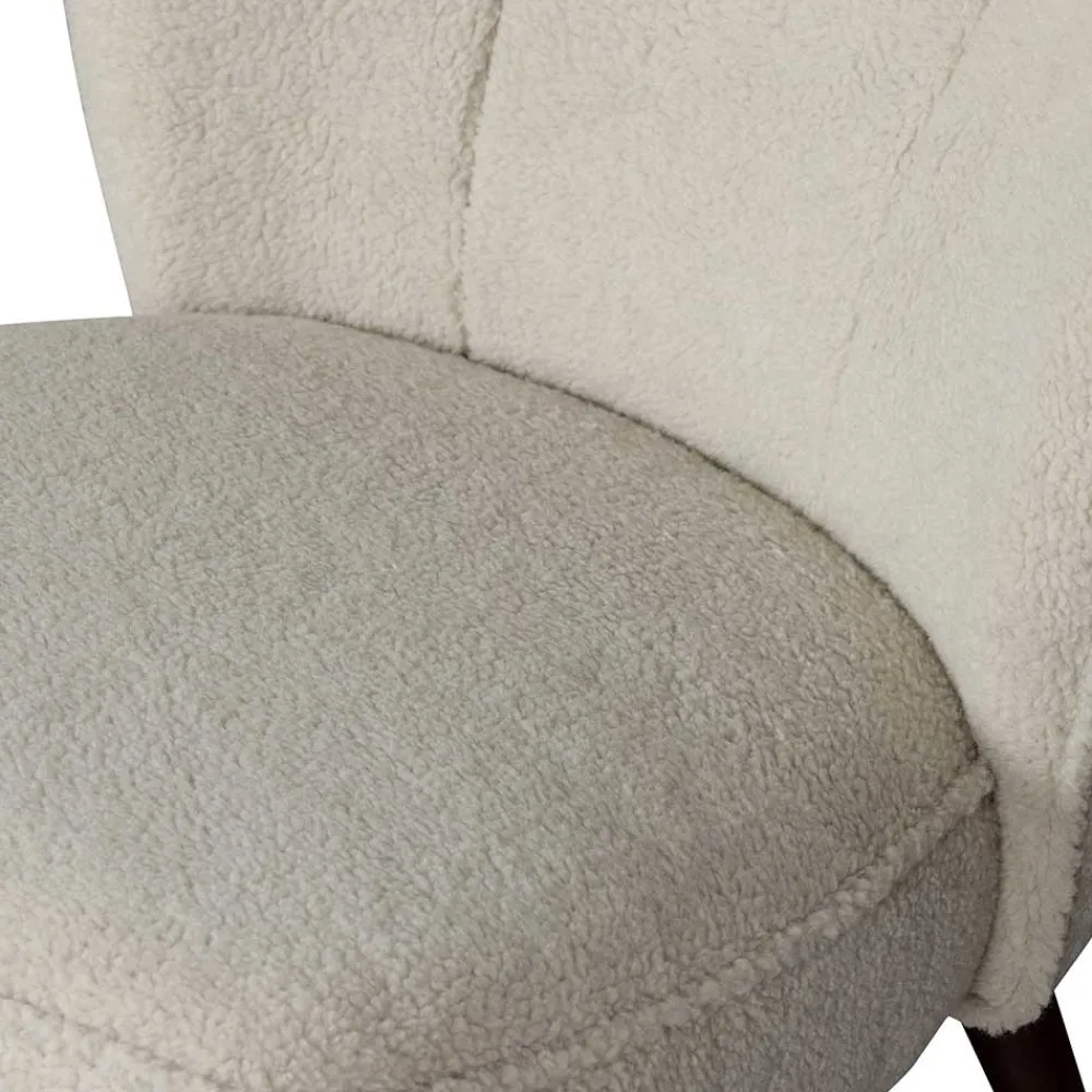 Wohnen Sessel<Retro Sessel aus Webplüsch in Off-White - Phinia