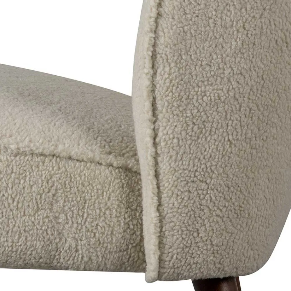 Wohnen Sessel<Retro Sessel aus Webplüsch in Off-White - Phinia