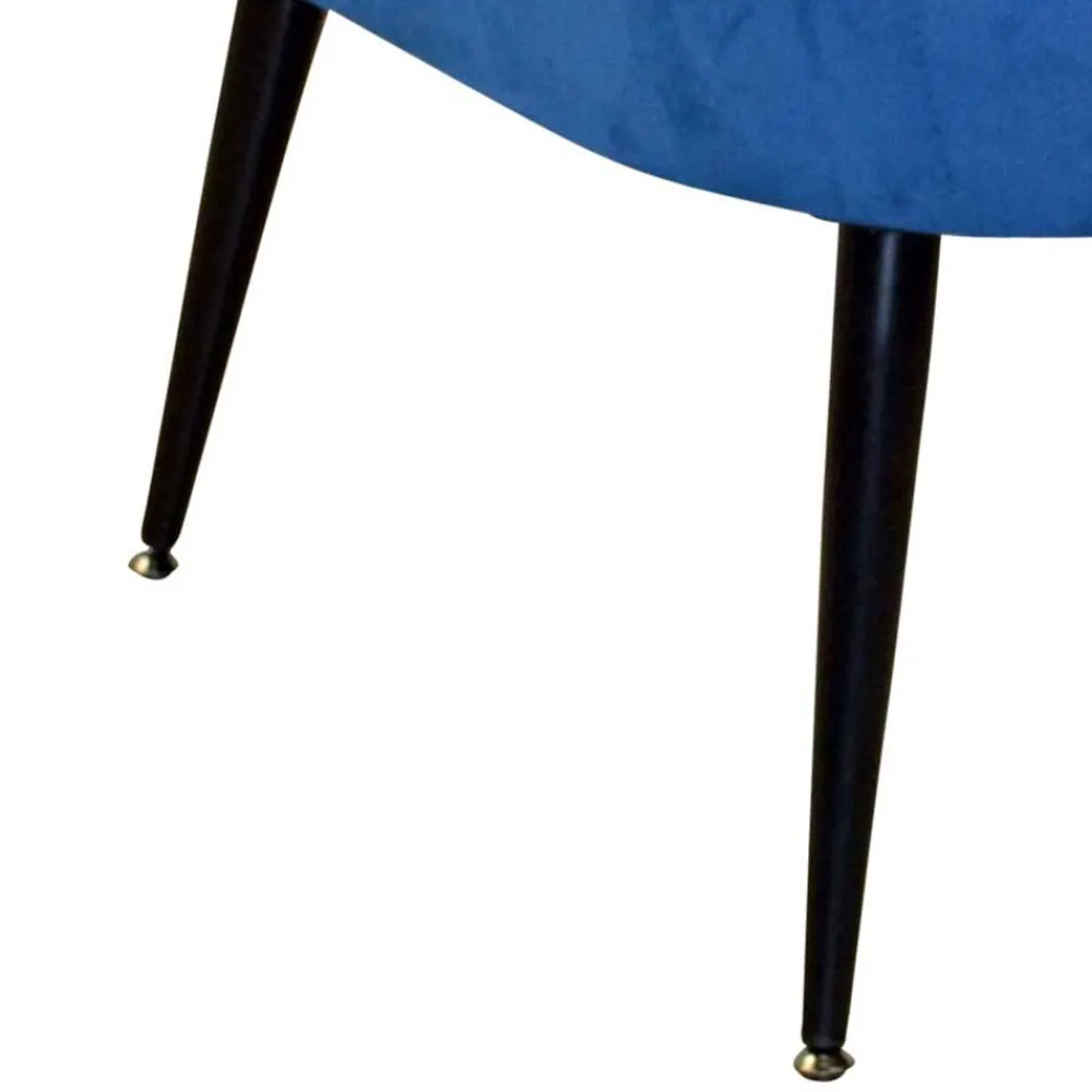 Wohnen Sessel<Retro Sessel in Blau Samt & Schwarz - Didesco