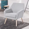 Wohnen Sessel<Retro Sessel in Silbergrau Velours - Desaros