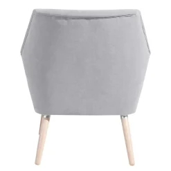 Wohnen Sessel<Retro Sessel in Silbergrau Velours - Desaros