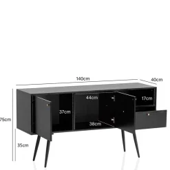 Wohnen Sideboards<Retro Sideboard in Schwarz - Flair