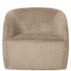 Wohnen Sessel<Retro Style Cord Sessel in Beige - Evilla