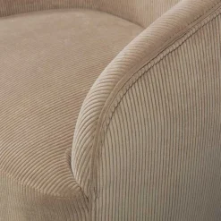 Wohnen Sessel<Retro Style Cord Sessel in Beige - Evilla