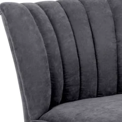 Wohnen Sessel<Retro Style Sessel in Anthrazit Velours - Valentino