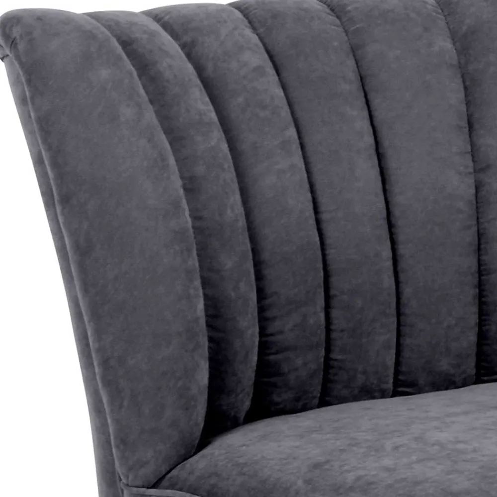 Wohnen Sessel<Retro Style Sessel in Anthrazit Velours - Valentino