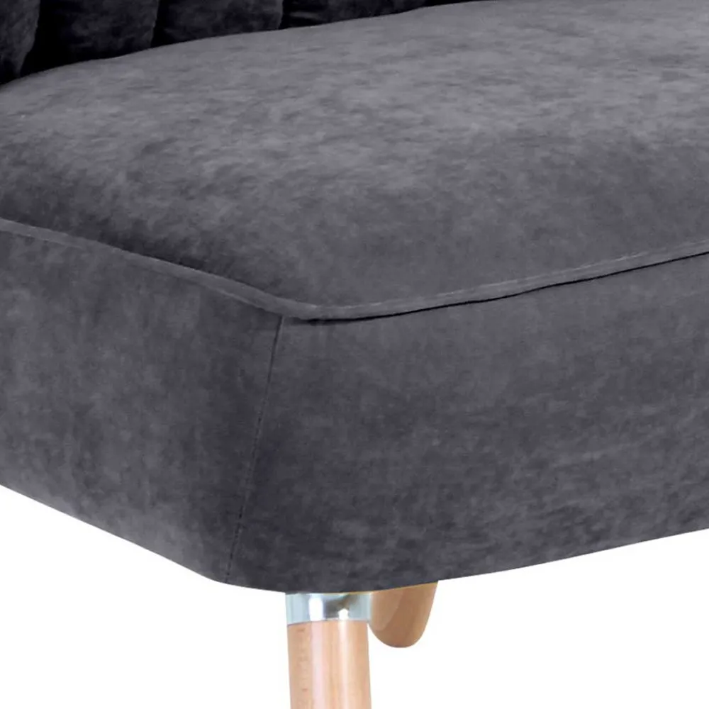 Wohnen Sessel<Retro Style Sessel in Anthrazit Velours - Valentino