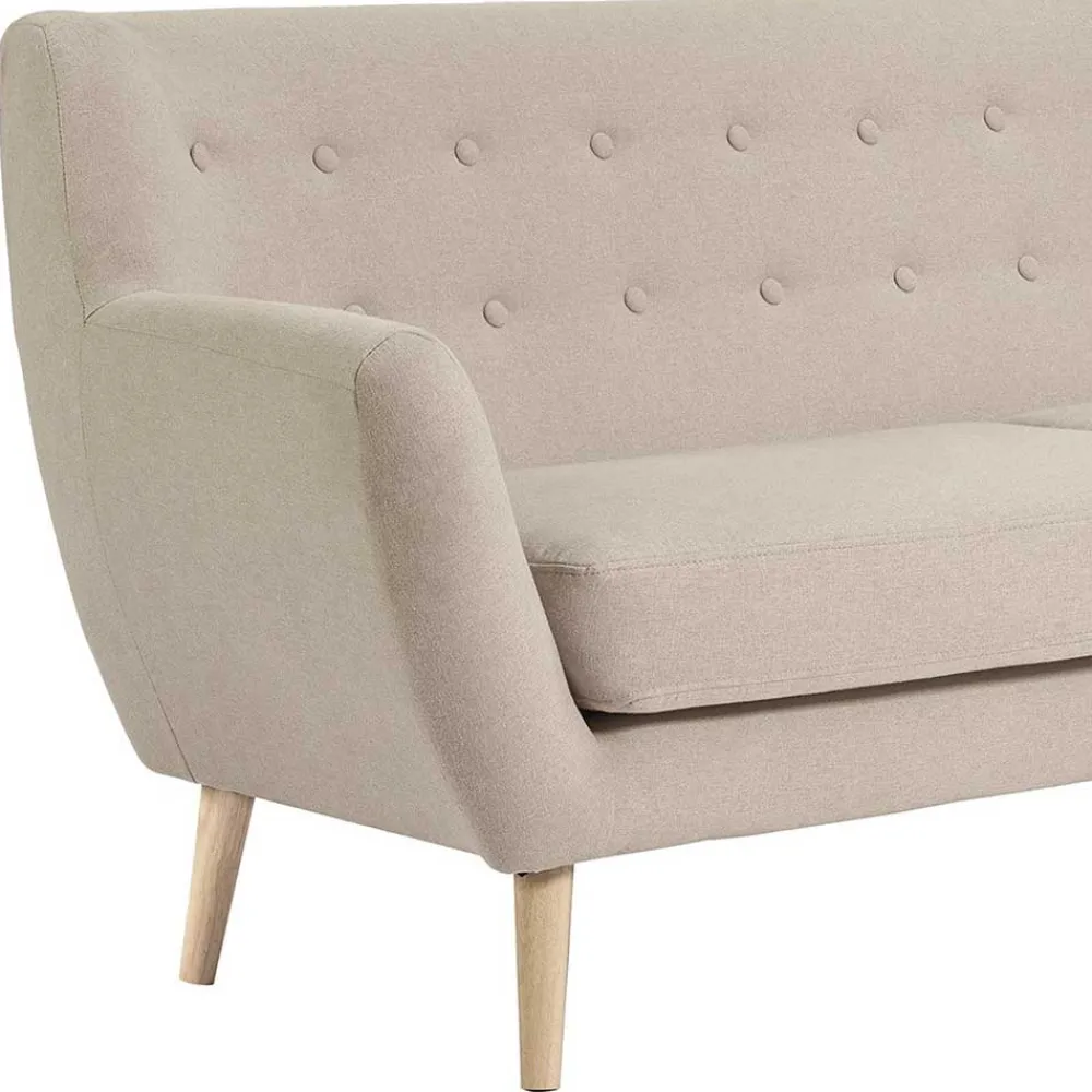 Wohnen Sofas<Retro Style Sofa in Beige mit Natur - Paulo