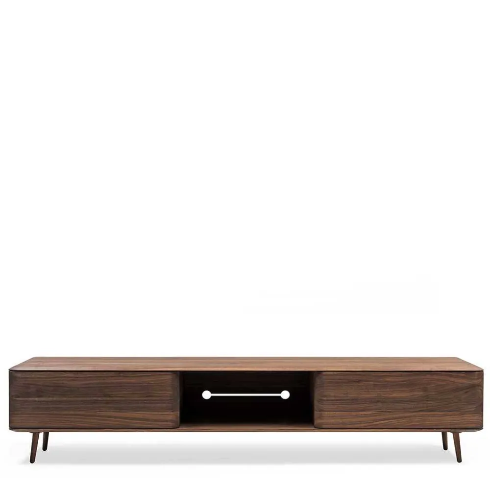 Wohnen Tv & Hifi-Möbel|Lowboards<Retro TV Element aus Nussbaum Massivholz - Rivossa