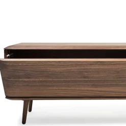 Wohnen Tv & Hifi-Möbel|Lowboards<Retro TV Element aus Nussbaum Massivholz - Rivossa