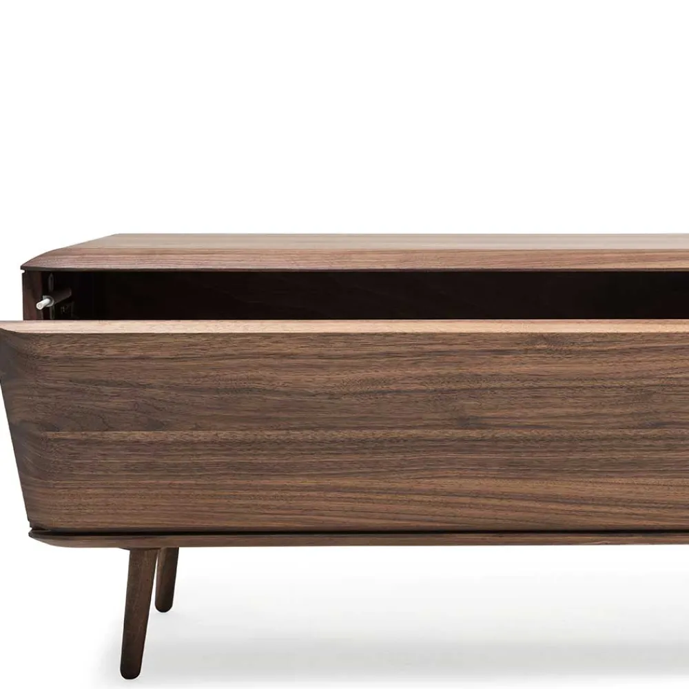 Wohnen Tv & Hifi-Möbel|Lowboards<Retro TV Element aus Nussbaum Massivholz - Rivossa
