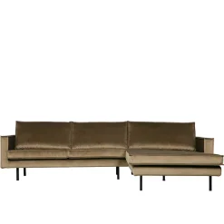 Wohnen Sofas<Retro Velvet Ecksofa in Taupe - Museo