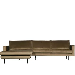 Wohnen Sofas<Retro Velvet Ecksofa in Taupe - Museo