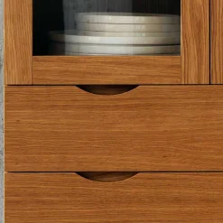 Wohnen Vitrinen|Schränke<Retro Vitrine in Eichefarben - Number