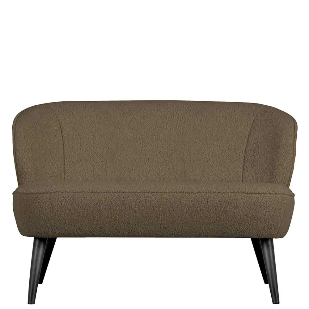 Wohnen Sofas<Retro Wohnzimmersofa in Hellbraun Plüsch - Kermita