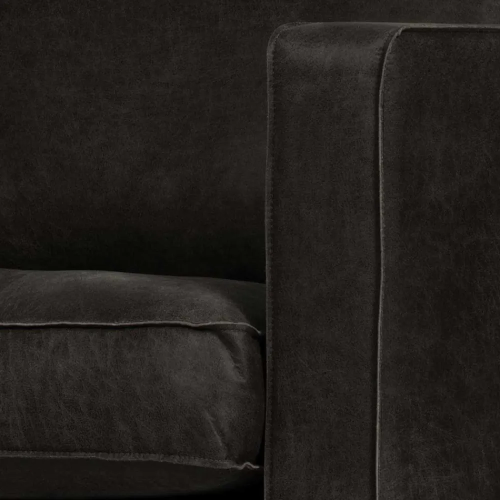Wohnen Sessel<Retro Würfel-Sessel mit Recyclingleder - Avonita