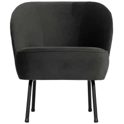 Wohnen Sessel<Retrosessel in Schwarz mit Samtbezug - Betty