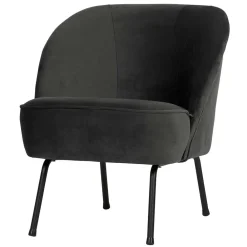Wohnen Sessel<Retrosessel in Schwarz mit Samtbezug - Betty