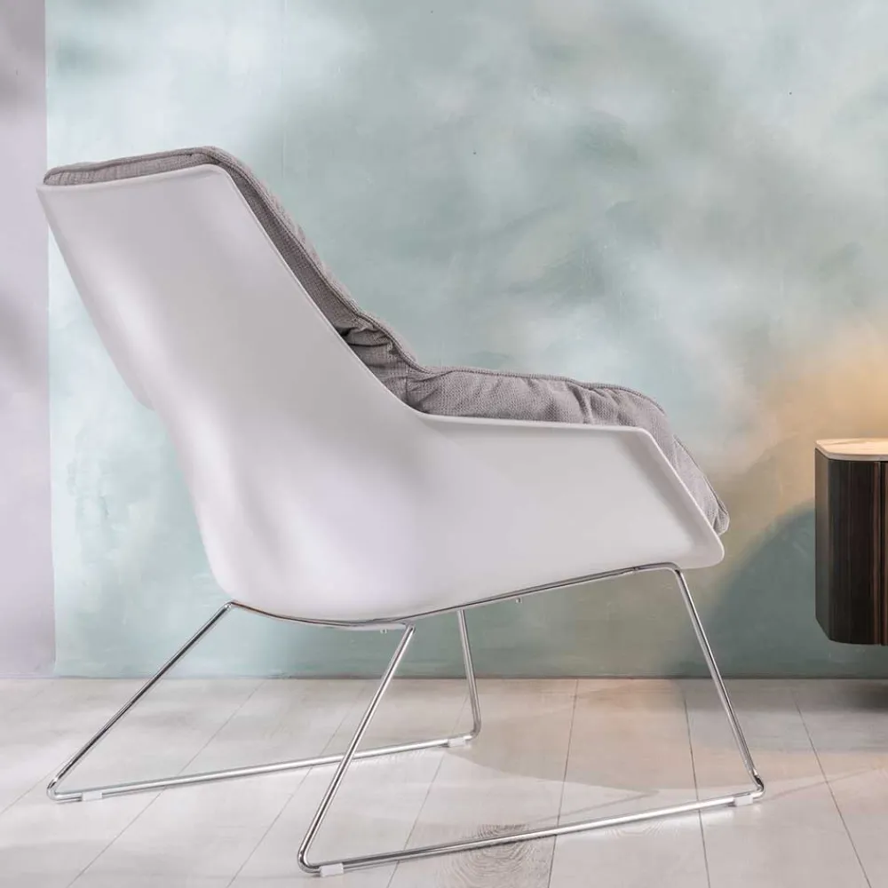 Wohnen Sessel|Stühle<Retrosessel mit Chrom Bügelgestell - Harukivo (2er Set)