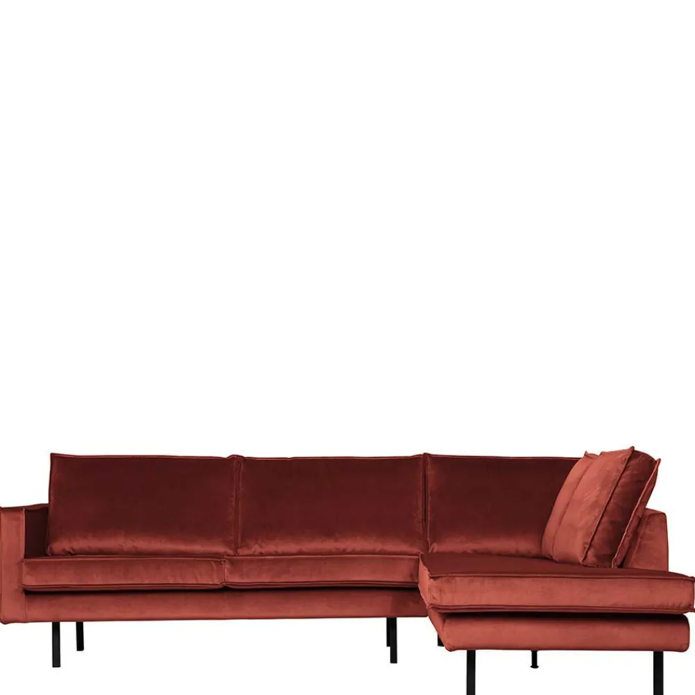 Wohnen Sofas<Retrosofa in L-Form in Kastanienbraun - Enzing