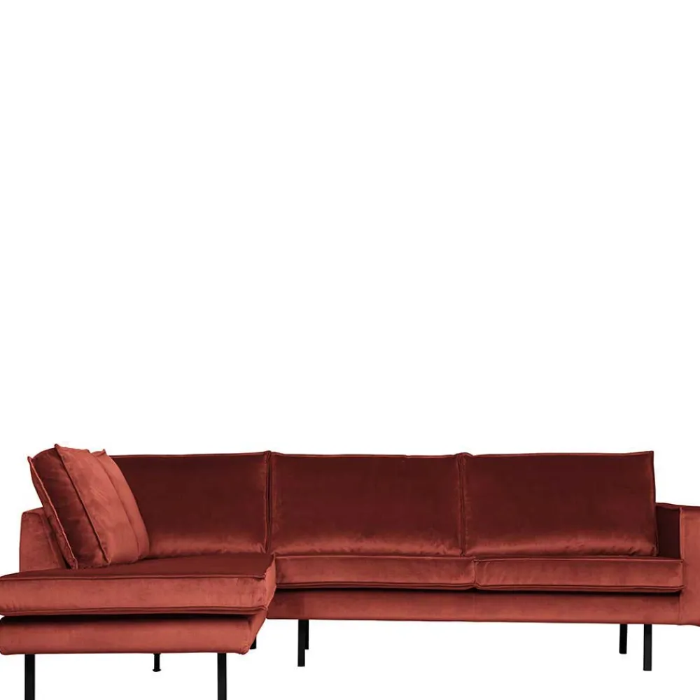 Wohnen Sofas<Retrosofa in L-Form in Kastanienbraun - Enzing