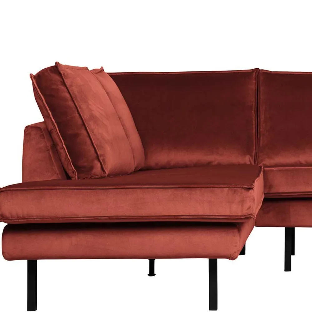 Wohnen Sofas<Retrosofa in L-Form in Kastanienbraun - Enzing