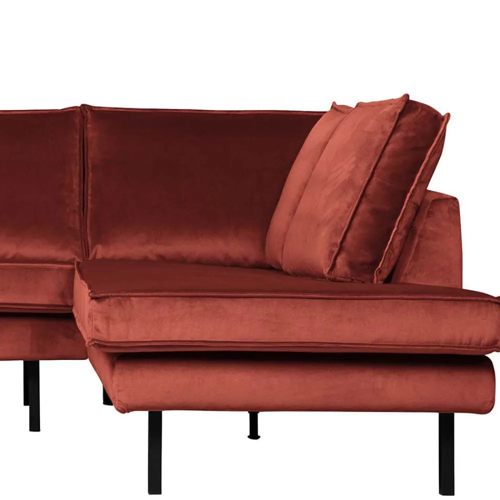 Wohnen Sofas<Retrosofa in L-Form in Kastanienbraun - Enzing