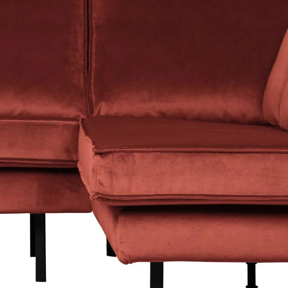 Wohnen Sofas<Retrosofa in L-Form in Kastanienbraun - Enzing