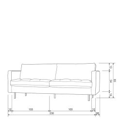Wohnen Sofas<Retrosofa mit drei Sitzplätzen in Khaki - Afeiro