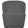 Wohnen Sessel<Retrostil Sessel aus Boucle-Stoff Dunkelgrau - Negro