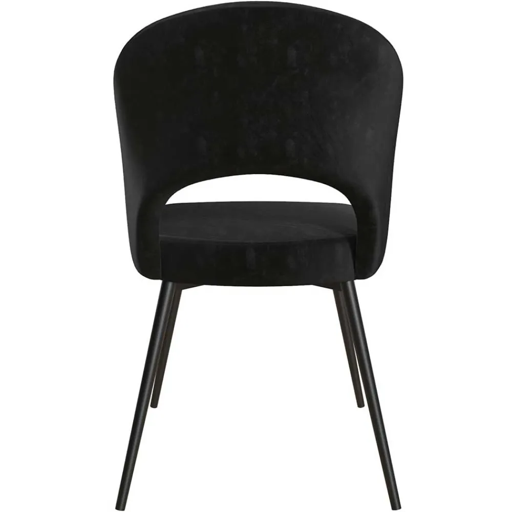 Wohnen Stühle<Retrostuhl in Schwarz Samt - Magan
