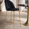 Wohnen Hocker|Stühle<Retrostyle Barstuhl in Schwarz und Gold - Chiosma (2er Set)