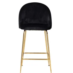 Wohnen Hocker|Stühle<Retrostyle Barstuhl in Schwarz und Gold - Chiosma (2er Set)