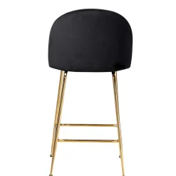 Wohnen Hocker|Stühle<Retrostyle Barstuhl in Schwarz und Gold - Chiosma (2er Set)