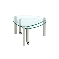 Wohnen Tische<Rollbarer Couchtisch Gero mit 2 Glasplatten