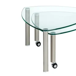 Wohnen Tische<Rollbarer Couchtisch Gero mit 2 Glasplatten