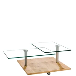 Wohnen Tische<Rollbarer Sofatisch mit Glasplatten - Borgetto