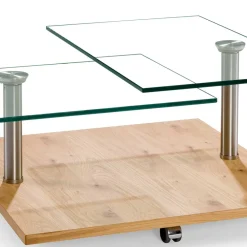 Wohnen Tische<Rollbarer Sofatisch mit Glasplatten - Borgetto