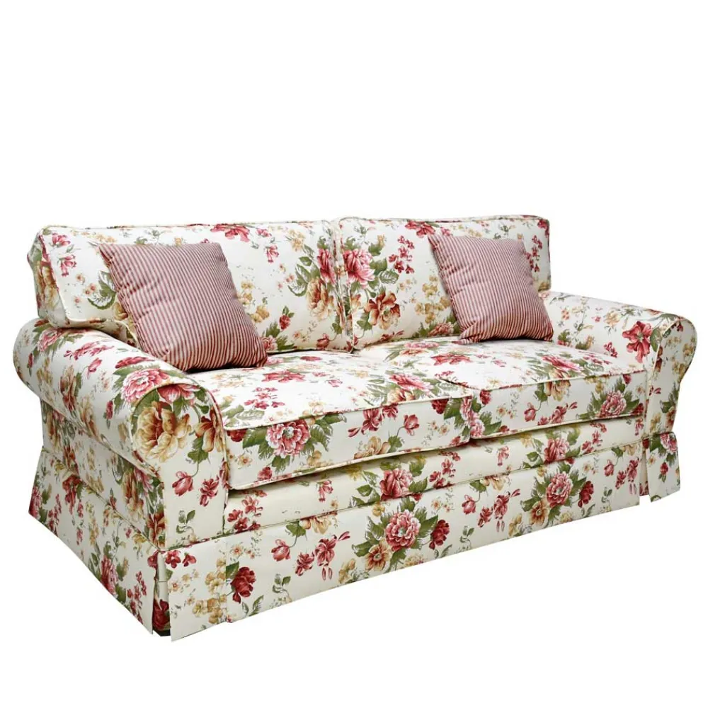 Wohnen Sofas<Romantisches Landhaus Sofa mit Blumen Stoff - Telik