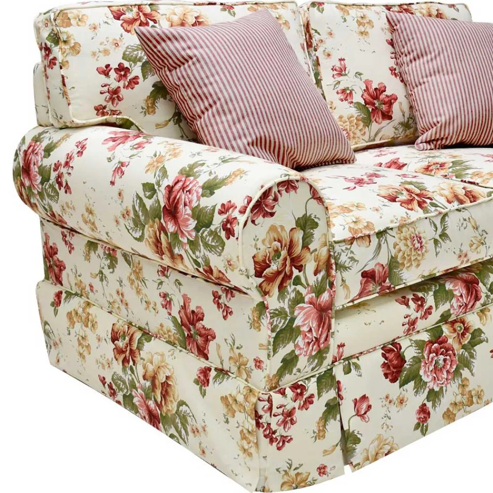Wohnen Sofas<Romantisches Landhaus Sofa mit Blumen Stoff - Telik