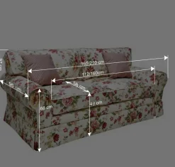 Wohnen Sofas<Romantisches Landhaus Sofa mit Blumen Stoff - Telik