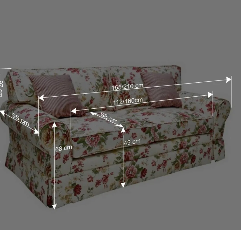 Wohnen Sofas<Romantisches Landhaus Sofa mit Blumen Stoff - Telik