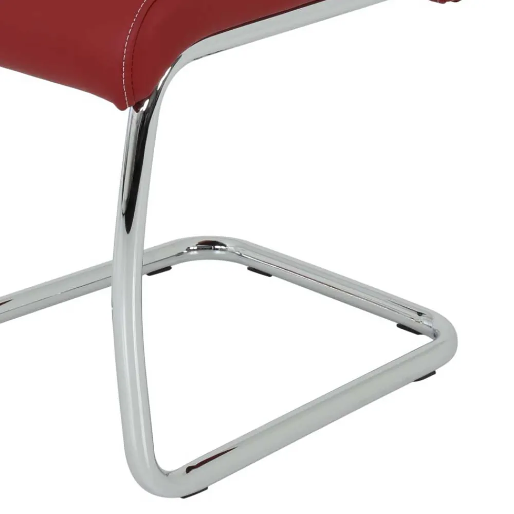 Wohnen Sessel|Stühle<Rote Stühle mit Kunstlederbezug - Karina (Set)