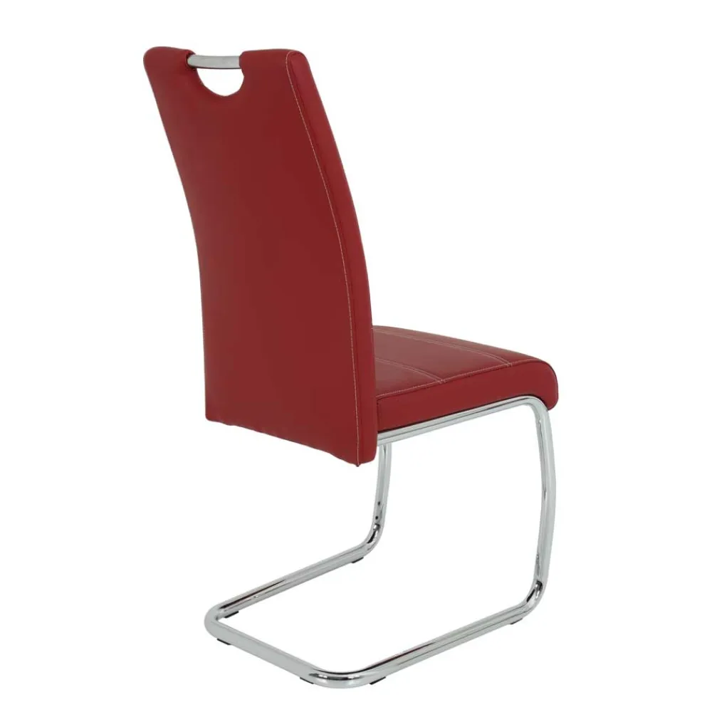 Wohnen Sessel|Stühle<Rote Stühle mit Kunstlederbezug - Karina (Set)