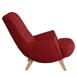 Wohnen Sessel<Roter Kunstledersessel mit Buche Beinen - Systrem