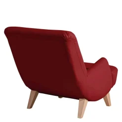 Wohnen Sessel<Roter Kunstledersessel mit Buche Beinen - Systrem