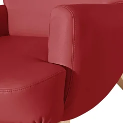 Wohnen Sessel<Roter Kunstledersessel mit Buche Beinen - Systrem
